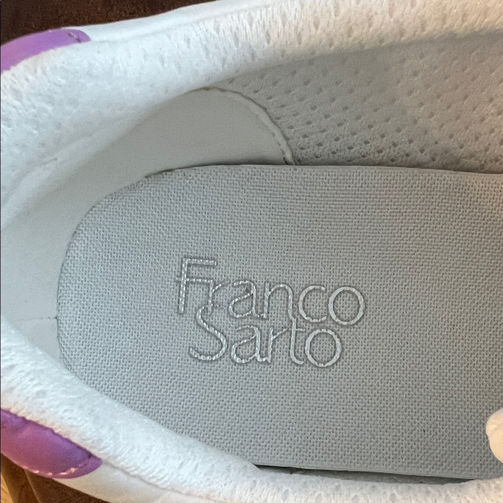 Franco Sarto White and Cream Sneakers with Pastel Accents 9.5sz - Picture 7 of 8